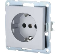 Розетка LK Studio с заземлением, со шторками (серебристый металлик) LK80 843203-1