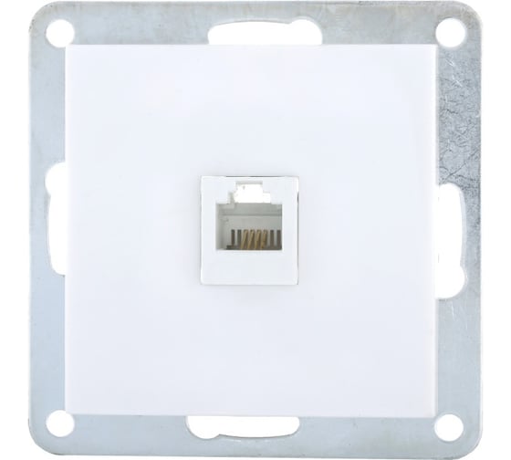Розетка телефонная LK Studio RJ-12 с накладкой (белый) LK 80 845504-1