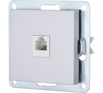 Розетка телефонная LK Studio RJ-12 с накладкой (серебристый металлик) LK 80 845503-1