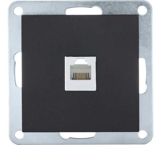 Розетка телефонная LK Studio RJ-12 с накладкой (черный бархат) LK 80 845508-1 1