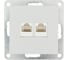 Розетка компьютерная LK Studio двойная 2хRJ-45 категория 5е с накладкой (серебристый металлик) LK80 846203-1 1