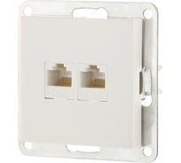Розетка компьютерная LK Studio двойная 2хRJ-45 категория 5е с накладкой (белый) LK80 846204-1