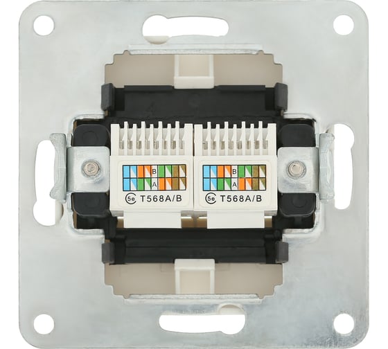 Розетка компьютерная LK Studio двойная 2хRJ-45 категория 5е с накладкой (белый) LK80 846204-1