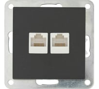 Розетка компьютерная LK Studio двойная 2хRJ-45 категория 5е с накладкой (черный бархат) LK80 846208-1