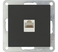 Розетка компьютерная LK Studio RJ-45 категория 5е с накладкой (черный бархат) LK80 846108-1