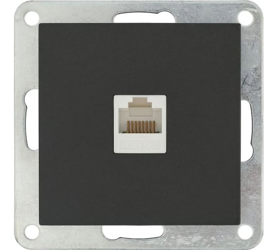 Розетка компьютерная LK Studio RJ-45 категория 5е с накладкой (черный бархат) LK80 846108-1 1