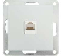 Розетка компьютерная LK Studio RJ-45 категория 5е с накладкой (серебристый металлик) LK80 846103-1