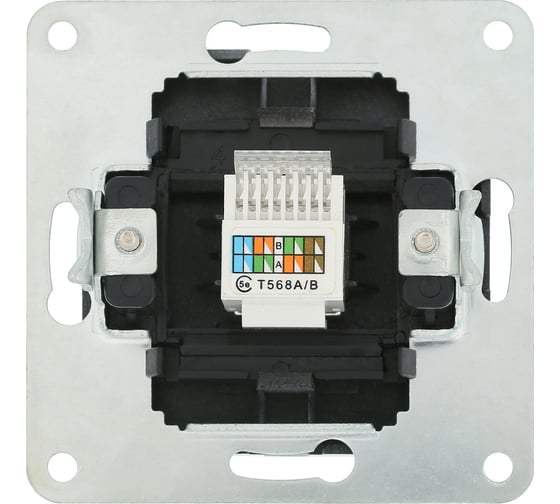 Розетка компьютерная LK Studio RJ-45 категория 5е с накладкой (серебристый металлик) LK80 846103-1