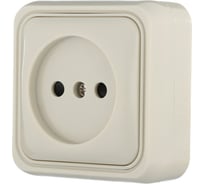 Розетка LK Studio открытой установки без заземляющих контактов с защитными шторками (бежевый), STANDARD 813301