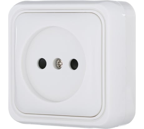 Розетка LK Studio открытой установки без заземляющих контактов с защитными шторками (белый), STANDARD 813304