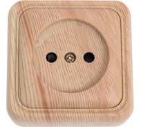 Розетка LK Studio открытой установки без заземляющих контактов с защитными шторками (сосна), STANDARD 813325