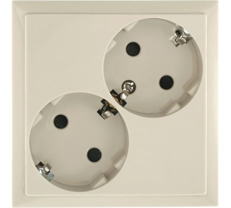 Розетка двойная LK Studio LK60 с заземляющим контактом, со шторками, бежевый 863501-1