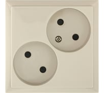 Розетка двойная LK Studio LK60 без заземляющего контакта, со шторками, бежевый 863601-1