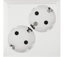 Розетка двойная LK Studio LK80 с заземляющим контактом, со шторками, белый 843504-1