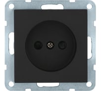 Розетка LK Studio LK80 без заземляющего контакта, со шторками, черный бархат 843308-1