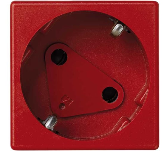 Розетка с заземлением Simon, 2P+E, модуль К45, 16А, 250В, красный KS11-6