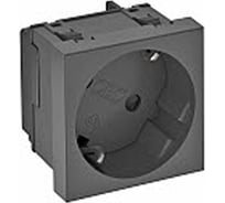 Розетка OBO Bettermann 2К+3, под углом 33, шторки, 16А, 250В, 45x45 мм - 1 модуль Modul45, черная (актуальный аналог = 6120081) 6120080
