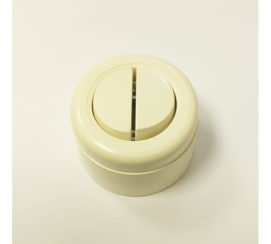 Двухклавишный выключатель Interior Electric пластиковый ABS слоновая кость ВП001.2