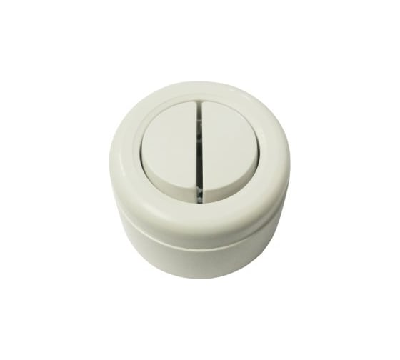 Двухклавишный выключатель Interior Electric пластиковый ABS белый ВП003.2 1