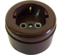 Розетка Interior Electric пластиковая ABS Коричневая РП002