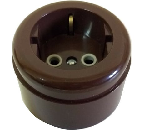 Розетка Interior Electric пластиковая ABS Коричневая РП002