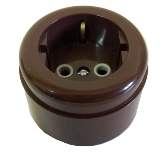 Розетка Interior Electric пластиковая ABS Коричневая РП002