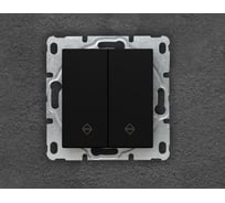 Выключатель Vesta Electric Roma Black двухклавишный реверсивный без рамки FVK010209CMT