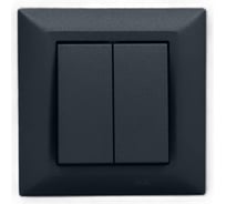 Выключатель Рим Графит двухклавишный Metronex Electric FVK010202GRA
