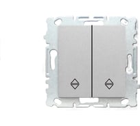 Выключатель Vesta Electric Roma SILVER двухклавишный реверсивный без рамки FVK010117SRM