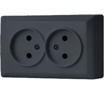 Розетка Metronex Electric Mega Grafit двойная без заземления FRZ00030201GRA