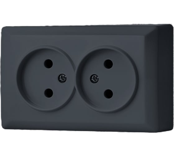 Розетка Vesta Electric Mega Grafit двойная без заземления FRZ00030201GRA