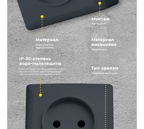 Розетка Vesta Electric Mega Grafit двойная без заземления FRZ00030201GRA