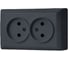 Розетка Metronex Electric Mega Grafit двойная без заземления FRZ00030201GRA 1