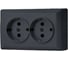 Розетка Metronex Electric Mega Grafit двойная с заземлением F00050203GRA 1