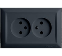 Розетка Metronex Electric Roma Grafit двойная без заземления FRZ00010112GRA