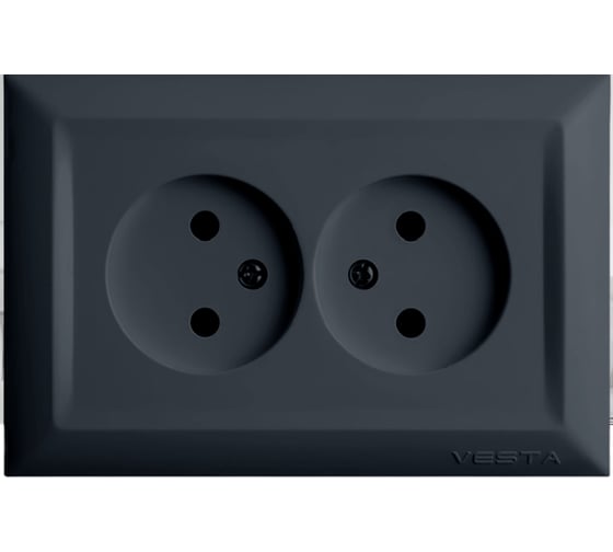 Розетка Vesta Electric Roma GRAFIT двойная без заземления FRZ00010112GRA