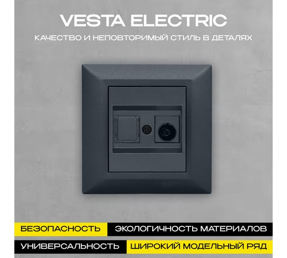 Розетка Vesta Electric Roma GRAFIT для TV FRZ00010131GRA