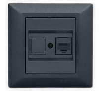 Розетка Metronex Electric Рим Графит для сетевого кабеля LAN FRZ00010123GRA