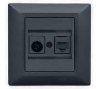 Розетка Vesta Electric Roma GRAFIT для сетевого кабеля LAN + TV FRZTV010102GRA