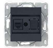 Розетка Metronex Electric Рим Графит для сетевого кабеля LAN без рамки FRZ00010124GRA