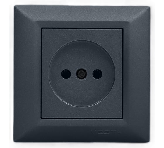 Розетка Vesta Electric Roma GRAFIT одинарная без заземления FRZ00010214GRA 1