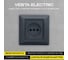Розетка Metronex Electric Roma Grafit одинарная без заземления FRZ00010214GRA 3