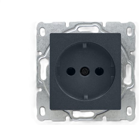 Розетка Metronex Electric Roma Grafit одинарная с заземлением без рамки FRZ00020106GRA