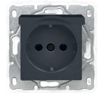 Розетка Metronex Electric Roma Grafit одинарная с заземлением с крышкой без рамки FRZ00010110GRA