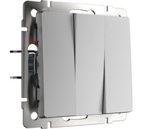 Выключатель трехклавишный WERKEL (серебряный матовый) a066803