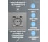 Розетка Vell электрическая, серая, 1 пост, USB-A, USB-C, стеклянная рамка 1369763 8