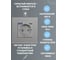 Розетка Vell электрическая, серая, 1 пост, USB-A, USB-C, быстрая зарядка, стеклянная рамка 1369767 8