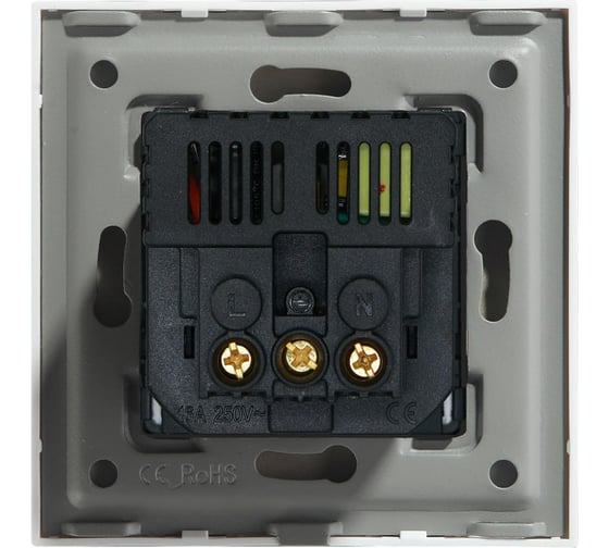 Розетка Vell электрическая, черная, 1 пост, USB-A, USB-C, стеклянная рамка 1369761