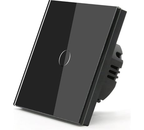 Сенсорный выключатель Vell черный, одноклавишный, 1 пост, стеклянная панель 1369769