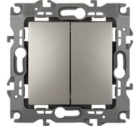 Переключатель ЭРА Серия 12 12-1106-16 двойной, 10АХ250В, титан Б0065695